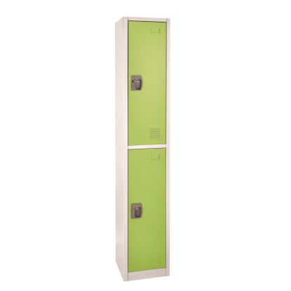 Steel Storage Locker, 2 Compartment, 12 x 12 x 72, Green1