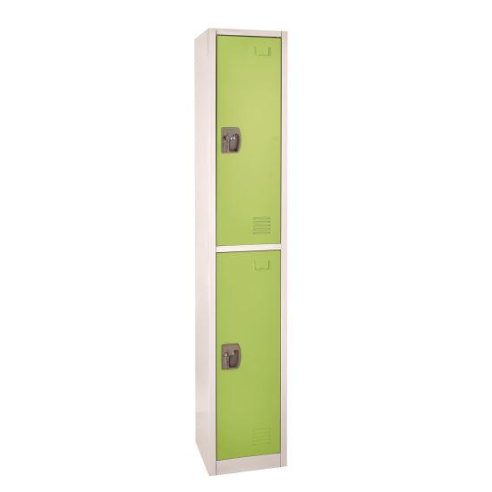 Steel Storage Locker, 2 Compartment, 12 x 12 x 72, Green1