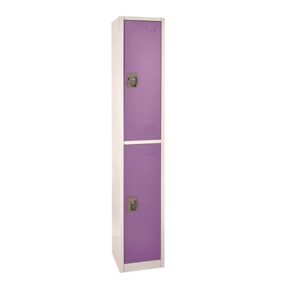 Steel Storage Locker, 2 Compartment, 12 x 12 x 72, Purple1