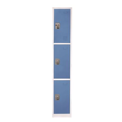 Steel Storage Locker, 3 Compartment, 12 x 12 x 72, Blue1