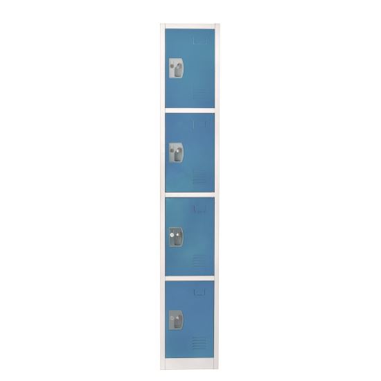 Steel Storage Locker, 4 Compartment, 12 x 12 x 72, Blue1