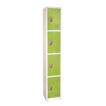 Steel Storage Locker, 4 Compartment, 12 x 12 x 72, Green1