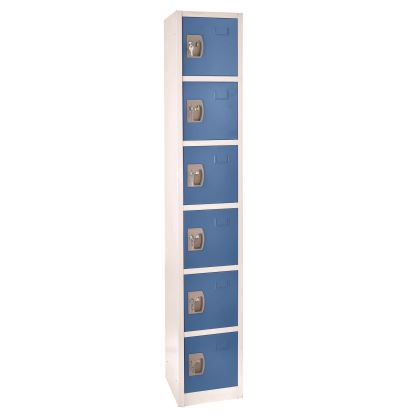 Steel Storage Locker, 6 Compartment, 12 x 12 x 72, Blue1