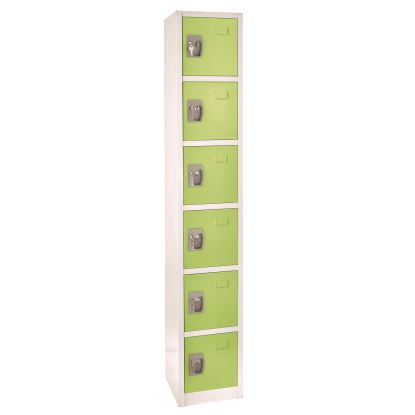 Steel Storage Locker, 6 Compartment, 12 x 12 x 72, Green1