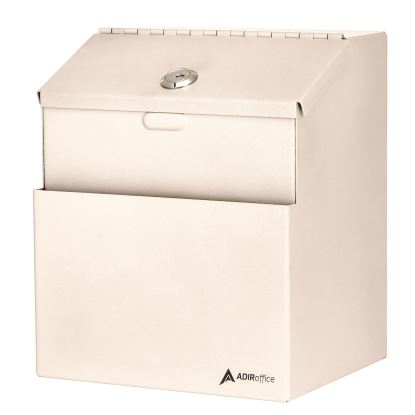 Wall Mountable Steel Suggestion Secure Drop Box with Key, 7 x 6 x 8.5, Stainless Steel 304, White1