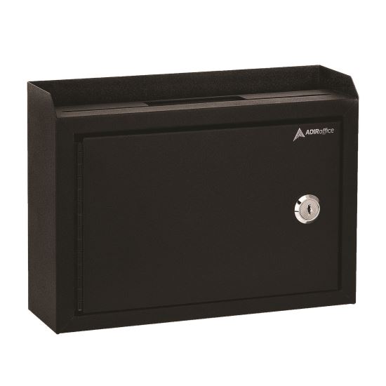 Medium Size Steel Multi-Purpose Secure Drop Box, 9.8 x 3.4 x 7.5, Black1