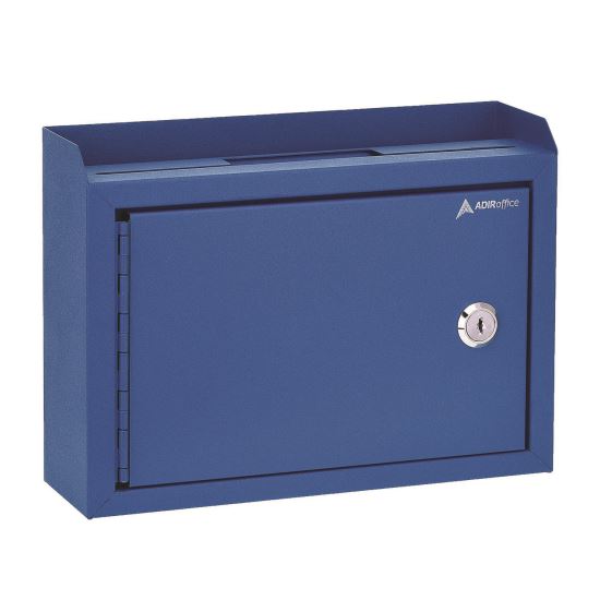 Medium Size Steel Multi-Purpose Secure Drop Box, 9.8 x 3.4 x 7.5, Blue1