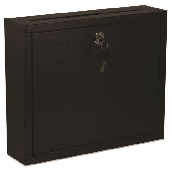 Large Size Steel Multi-Purpose Secure Drop Box, 12 x 3 x 10, Black1