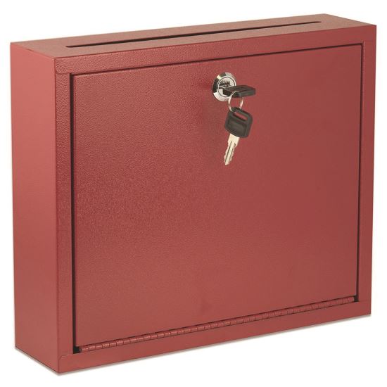 Large Size Steel Multi-Purpose Secure Drop Box, 12 x 3 x 10, Red1