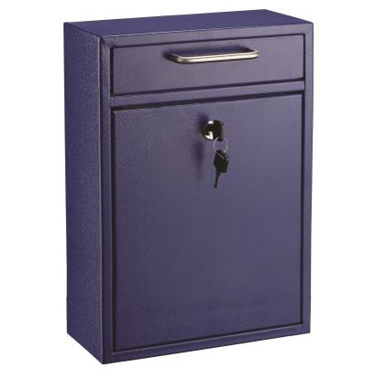 Large Ultimate Secure Drop Box Wall Mounted Mail Box, 11.2 x 4.7 x 16.2, Blue1