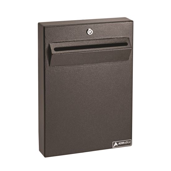 Large Wall Mounted Weatherproof Steel Secure Drop Box, 11 x 2.4 x 16, Black1