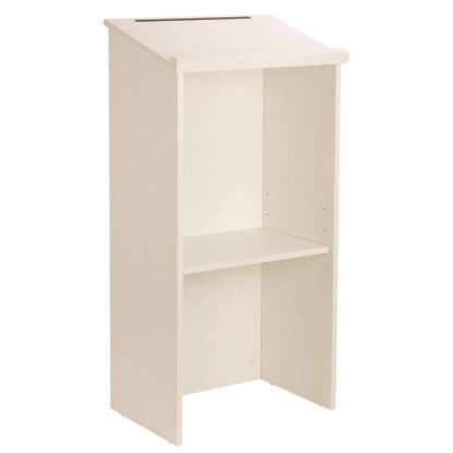 Wood Stand-up Podium Lectern Speaker Stand, 23 x 15 x 45.8, White1