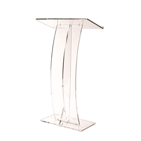 Acrylic Slanted Podium Lectern Speaker Stand, 26.75 x 12.5 x 47, Clear1