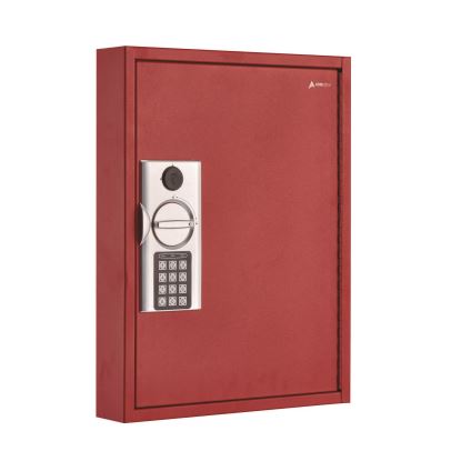 Steel Digital Lock Key Cabinet, 60-Key, 13 x 2.6 x 17, Stainless Steel 304, Red1