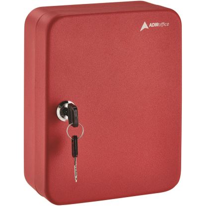 Steel Secure Key Cabinet with Key Lock, 48-Key, 7.1 x 3.1 x 10, Stainless Steel 304, Red1