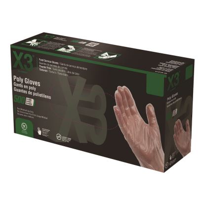 Poly Food Safe Industrial Gloves, Large, Clear, 500/Box1