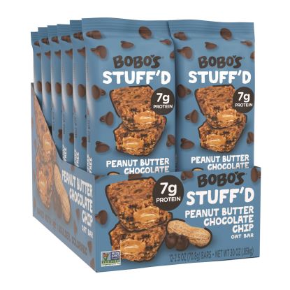 Stuff'D Peanut Butter and Chocolate Chip Oat Bar, 2.5 oz Bar, 12/Box1