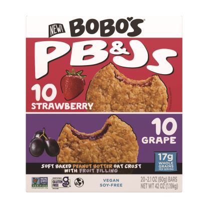 PB and J Variety Pack, Peanut Butter/Grape and Peanut Butter/Strawberry, 2.1 oz Bar, 12/Box1