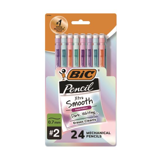 Xtra-Smooth Pastel Edition Mechanical Pencils, 0.7 mm, HB (#2), Black Lead, Assorted Barrel Colors, 24/Pack1