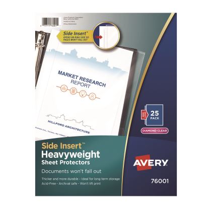 Heavyweight Side-Load Diamond Clear Sheet Protector, 3-Hole Punched, Side Load, 25/Pack1