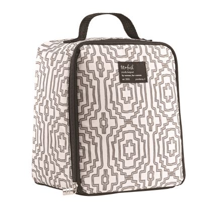 Lunch Bag, 8 x 6 x 10, Black and White Geometric1