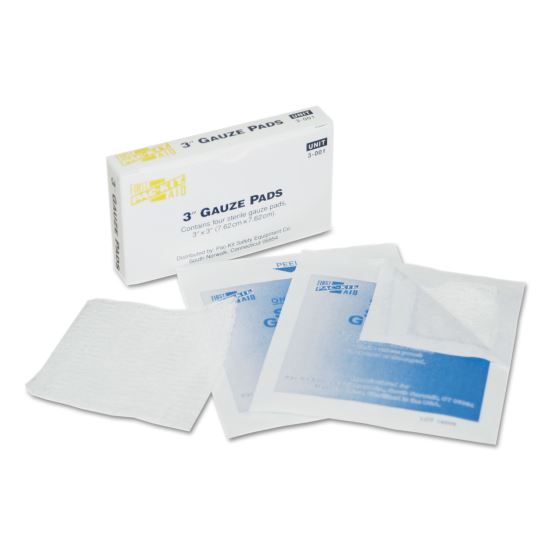 Gauze Pads, Sterile, 3 x 3, 4/Box1