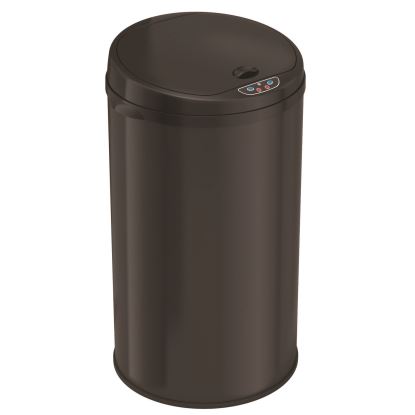 Sensor Trash Can, 8 gal, Plastic/Stainless Steel, Black1