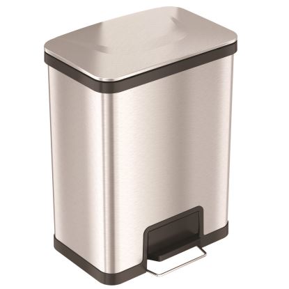 Step Pedal Trash Can with AirStep Technology, 13 gal, Plastic/Stainless Steel, Silver1