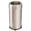 Open Top Trash Can with Wheels, Round, 16 gal, Plastic/Stainless Steel, Silver1