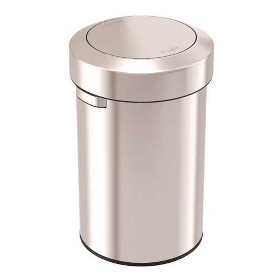 Swing Top Trash Can, 17 gal, Stainless Steel, Silver1