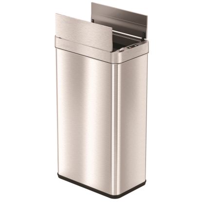 Wings Lid Sensor Trash Can, 18 gal, Plastic/Stainless Steel, Silver1