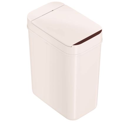 Plastic Sensor Trash Can, 3 gal, Plastic, White1