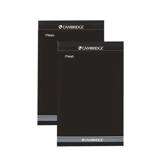 Notepad, Wide/Legal Rule, Black Cover, 70 Yellow 5 x 8 Sheets, 2/Pack1