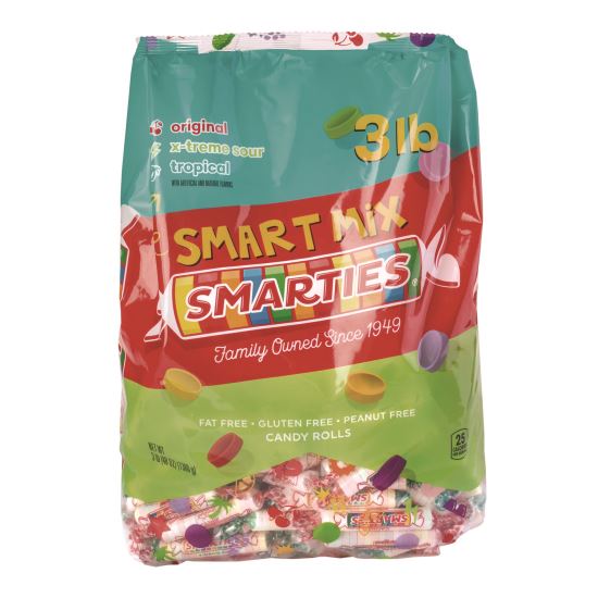 Smarties Candy Rolls, Original/Tropical/X-Treme Sour Flavor Assortment, 3 lb Bag1