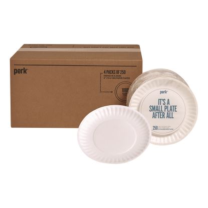 Economy Paper Plates, 6" dia, White, 250/Pack, 4 Packs/Carton1