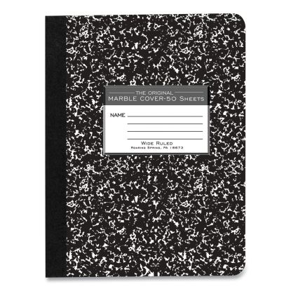 Marble Cover Composition Book, Taped Binding, Wide/Legal Rule, Black Marble Cover, (50) 9.75 x 7.5 Sheets1