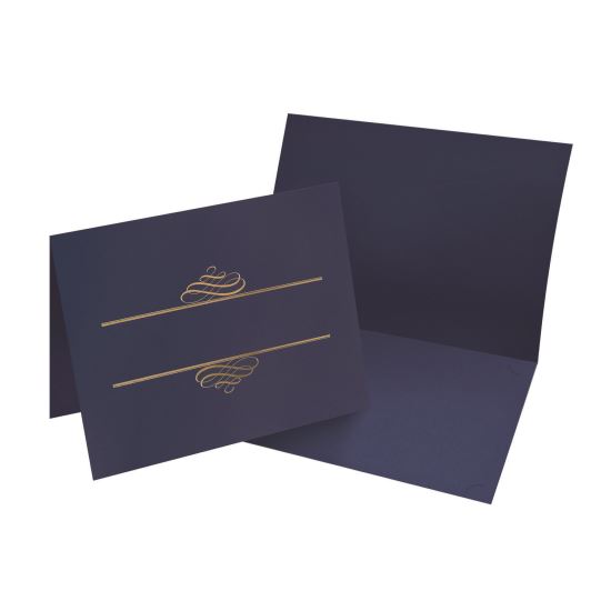 Embossed Foil Certificate Holders, 80-lb Paper, Navy, 5/Pack1