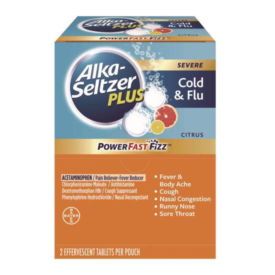 Plus PowerFast Fizz Sever Cold and Flu Effervescent Tablet, 2 Tablets/Pouch, 25 Pouches/Box1