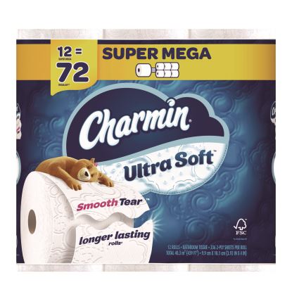 Ultra Soft Bathroom Tissue, Septic Safe, 2-Ply, White, 336 Sheets/Roll, 12 Rolls/Pack1