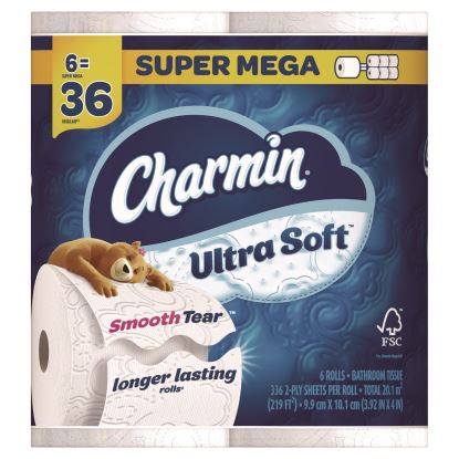 Ultra Soft Bathroom Tissue, Septic Safe, 2-Ply, White, 336 Sheets/Roll, 6 Rolls/Pack1