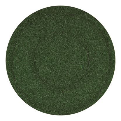 TurfScrub Brush Floor Pad, 20" Diameter, Green, 4/Carton1