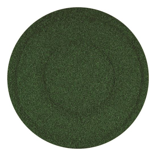 TurfScrub Brush Floor Pad, 20" Diameter, Green, 4/Carton1