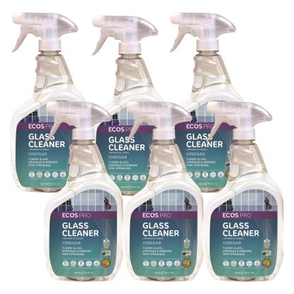 Glass Cleaner, Vinegar Scent, 32 oz Spray Bottle, 6/Carton1