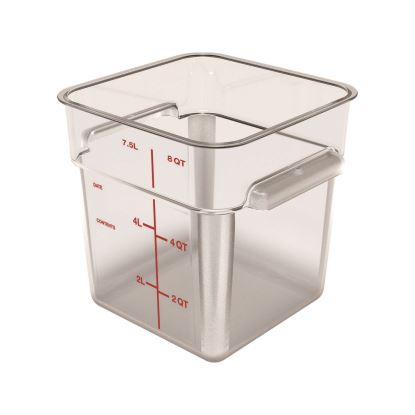 Squares Polycarbonate Food Storage Container, 8 qt, 8.75 x 8.75 x 9, Clear, Plastic1