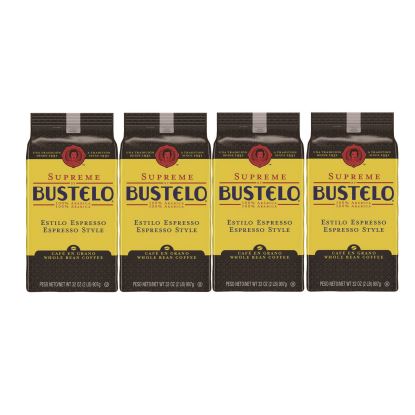 Cafe Bustelo Whole Bean Coffee, Espresso, 32 oz Bag, 4/Carton1