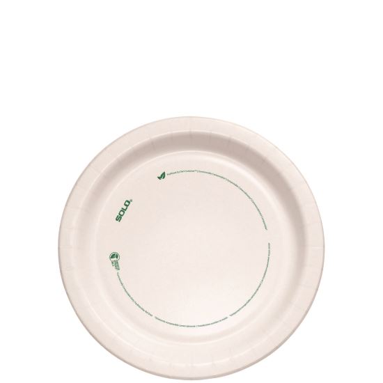 Compostable Paper Dinnerware, ProPlanet Seal, Plate, 9" dia, White, 250/Carton1