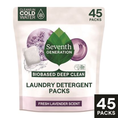 Natural Laundry Detergent Packs, Powder, Lavender Scent, 45 Packets/Pack, 8/Carton1