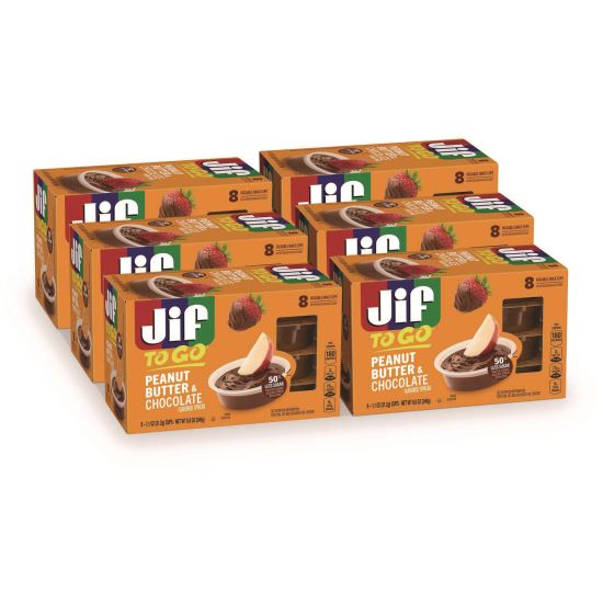 Chocolate Peanut Butter, Chocolate, 1.1 oz Cups, 8 Cups/Pack, 6 Packs/Carton1