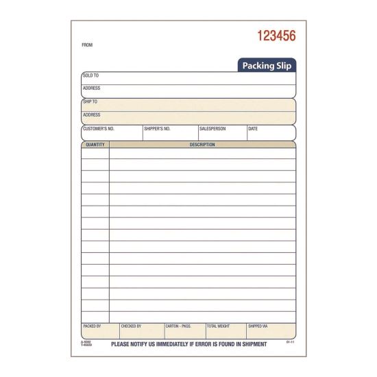 Multipart Packing List Forms, Three-Part Carbonless, 5.56 x 7.94, 50 Forms Total1