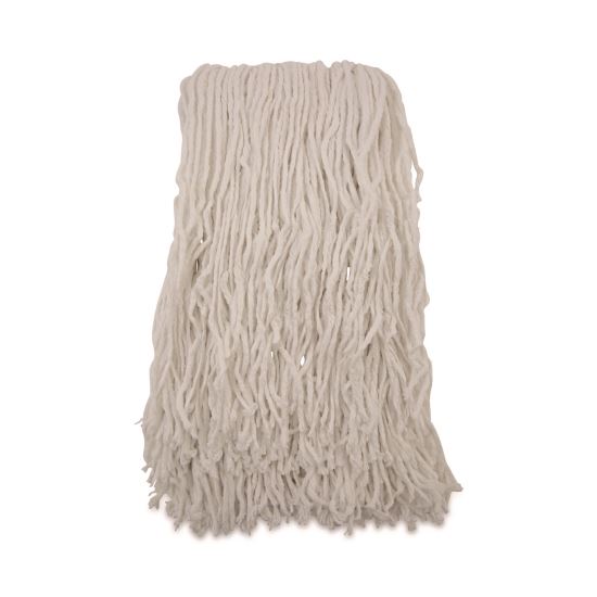 Cut-End Wet Mop Heads, Rayon, White, 12/Carton1